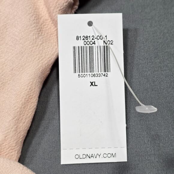 Old Navy Pink Shirt NEW Sheer Blouse Classic Long Sleeves Button Up Women XL Top - Picture 5 of 10